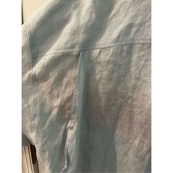 Everett Hall Men’s Light Blue Short Sleeve Button Up Double Pocket Shirt sz XL E - Picture 8 of 9